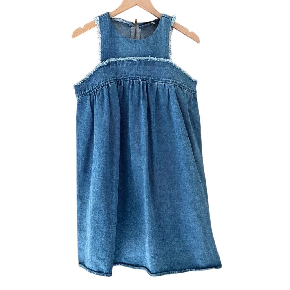 1260 - Sugar Lips Deniim Tank Dress - Size Med - Raw edge--NWT